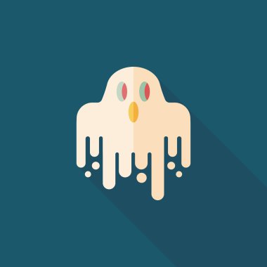 Ghost lapos ikon a hosszú árnyék, eps10