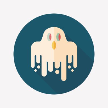 Ghost lapos ikon a hosszú árnyék, eps10