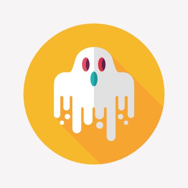 Ghost lapos ikon a hosszú árnyék, eps10