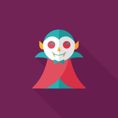 vampir düz simgesi ile uzun gölge, eps10