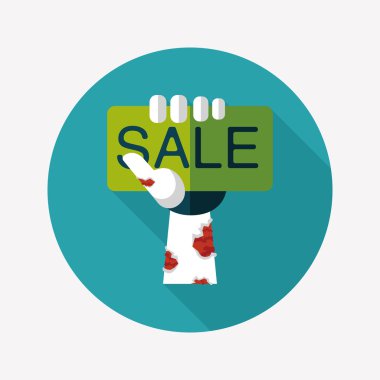 Cadılar Bayramı Satılık düz simgesi ile uzun gölge, eps10