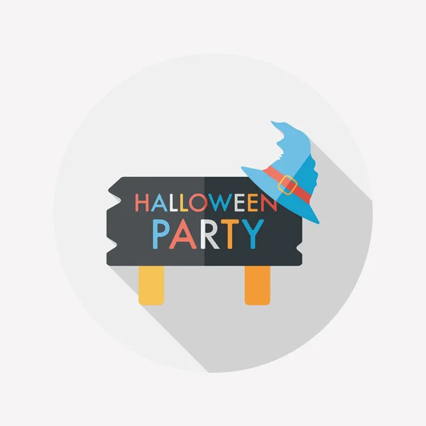 Icône plate fête d'Halloween avec ombre longue, eps10 — Image vectorielle