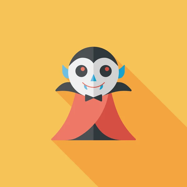 Icono plano vampiro con sombra larga, eps10 — Vector de stock