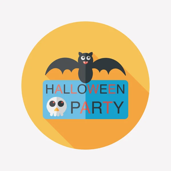 Icône plate de signe de fête d'Halloween avec l'ombre longue, eps10 — Image vectorielle