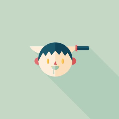 Cadılar Bayramı boy düz simgesi ile uzun gölge, eps10