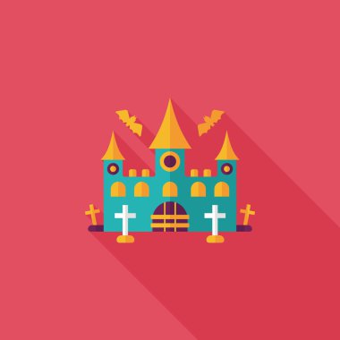 Cadılar Bayramı uzun gölge, eps10 ile kale düz simgesi