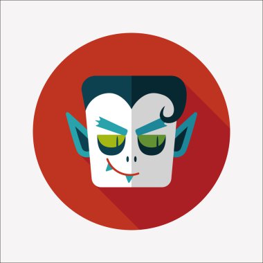 vampir düz simgesi ile uzun gölge, eps10