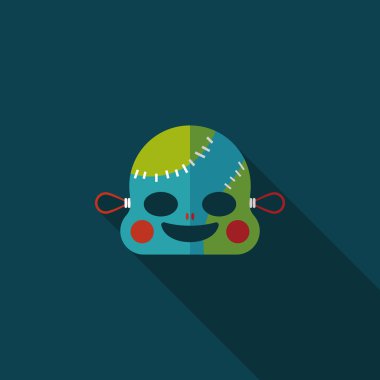 Frankenstein düz simgesi ile uzun gölge, eps10