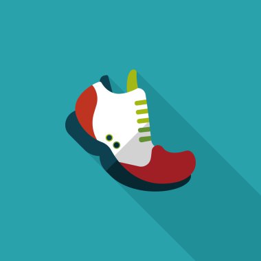 Uzun Gölge, eps10 spor ayakkabı düz simgesi