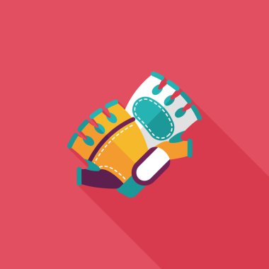 Uzun Gölge, eps10 ile Bisiklet eldivenleri düz simgesi