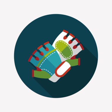 Uzun Gölge, eps10 ile Bisiklet eldivenleri düz simgesi