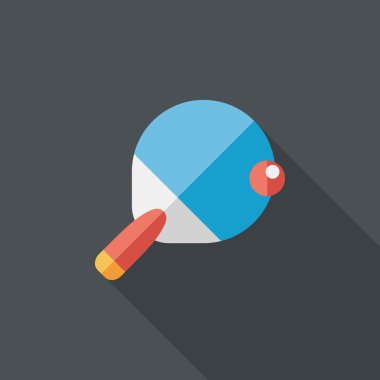 Uzun Gölge, eps10 ile Masa Tenisi raketi düz simgesi