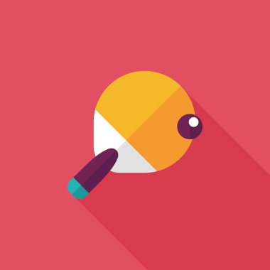 Uzun Gölge, eps10 ile Masa Tenisi raketi düz simgesi