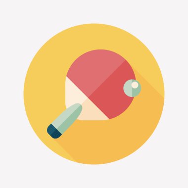 Uzun Gölge, eps10 ile Masa Tenisi raketi düz simgesi