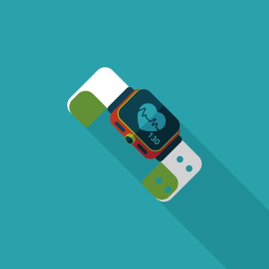 Uzun Gölge, eps10 ile kalp hızı spor seyretmek düz simgesi