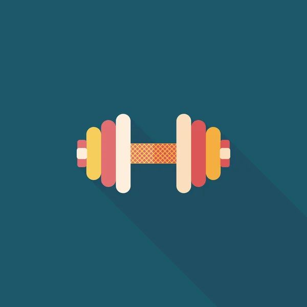 Dumbbell flat icon with long shadow, eps10 — стоковый вектор