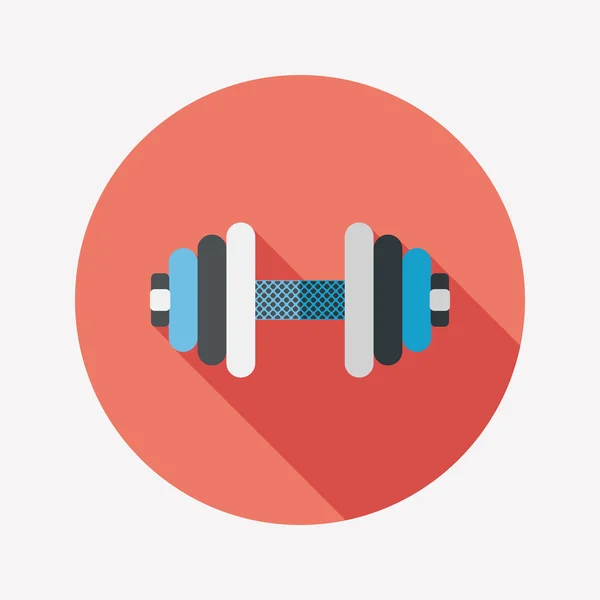 Dumbbell flat icon with long shadow,eps10 — Stock Vector