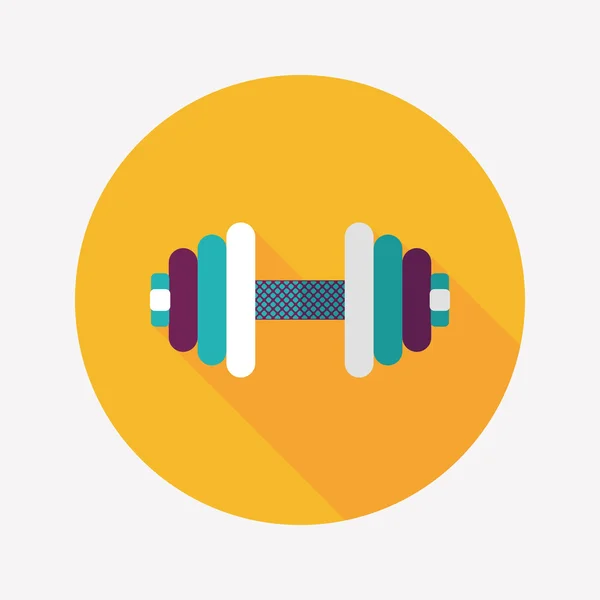 Dumbbell flat icon with long shadow,eps10 — Stock Vector