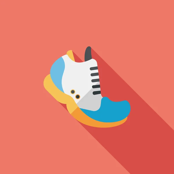 Sneaker flat icon with long shadow, eps10 — стоковый вектор