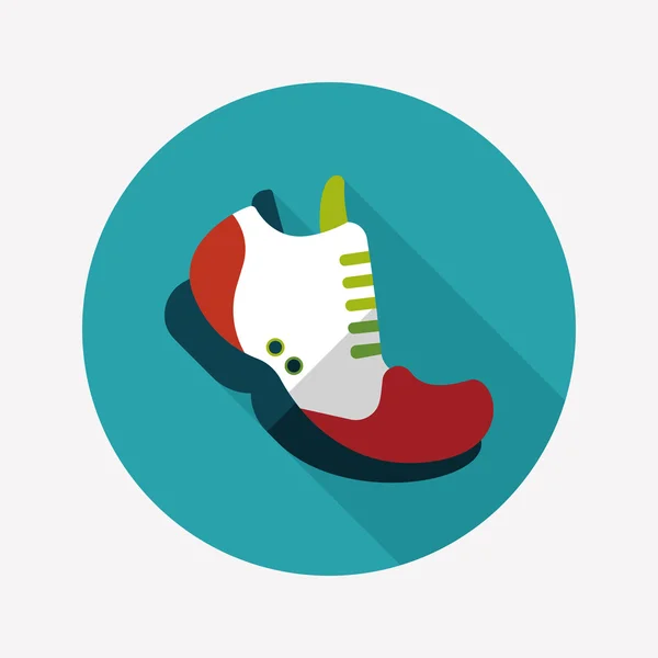 Sneaker flat icon with long shadow, eps10 — стоковый вектор