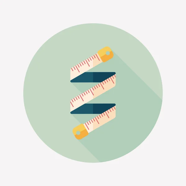 Ícone de fita métrica plana com sombra longa, eps10 —  Vetores de Stock