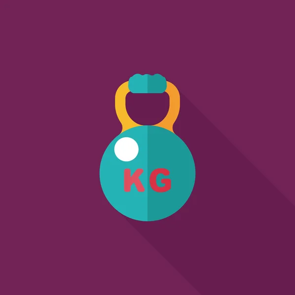 Kettlebells icono plano con sombra larga, eps10 — Vector de stock