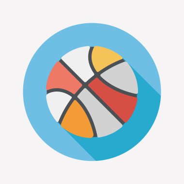 Basketbol düz simgesi ile uzun gölge, eps10