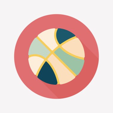 Basketbol düz simgesi ile uzun gölge, eps10