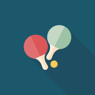 Uzun Gölge, eps10 ile Masa Tenisi raketi düz simgesi