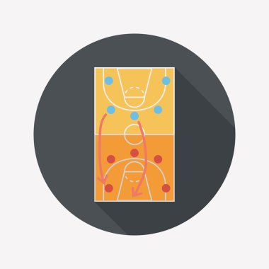 Uzun Gölge, eps10 ile basketbol Strateji Kurulu düz simgesi