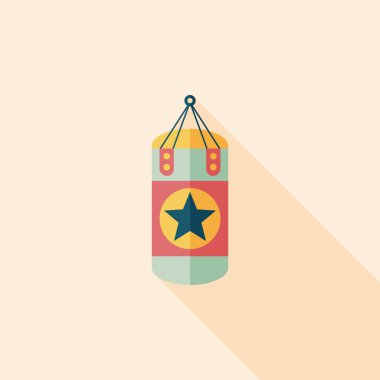 kum torbaları ile uzun gölge, eps10 düz simgesi