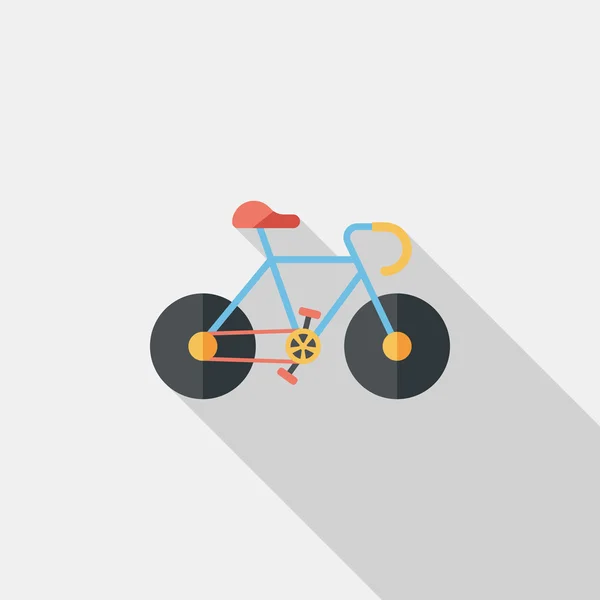 Bicycle flat icon with long shadow, eps10 — стоковый вектор