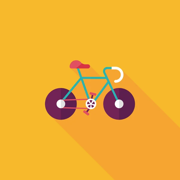 Icono plano de bicicleta con sombra larga, eps10 — Vector de stock