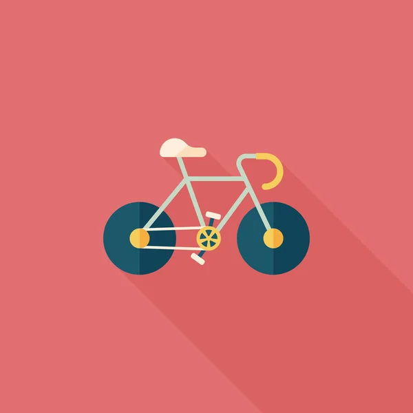 Bicycle flat icon with long shadow, eps10 — стоковый вектор