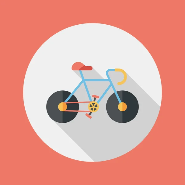 Icono plano de bicicleta con sombra larga, eps10 — Vector de stock