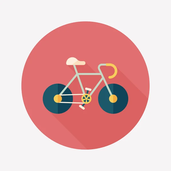 Bicycle flat icon with long shadow, eps10 — стоковый вектор