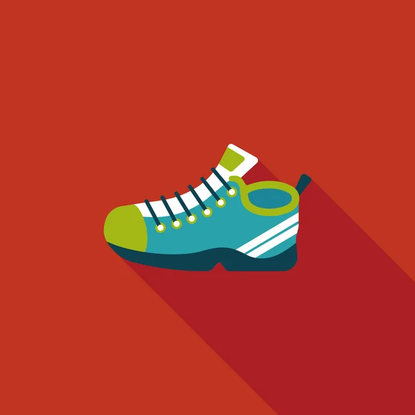 Sneaker flat icon with long shadow, eps10 — стоковый вектор