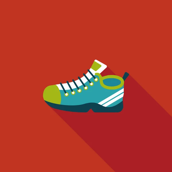 Sneaker platte pictogram met lange schaduw, eps10 — Stockvector