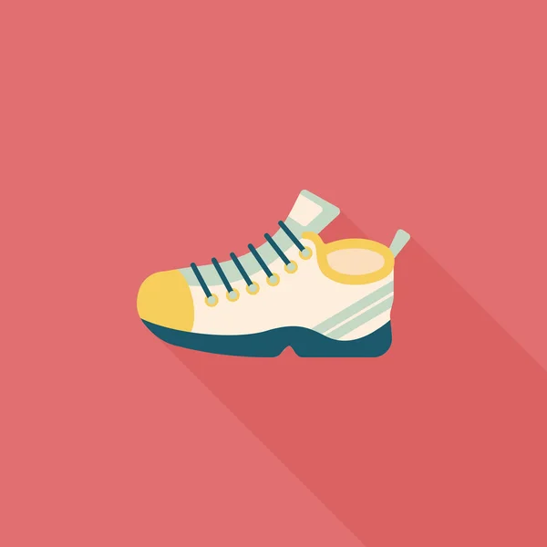 Sneaker flat icon with long shadow, eps10 — стоковый вектор