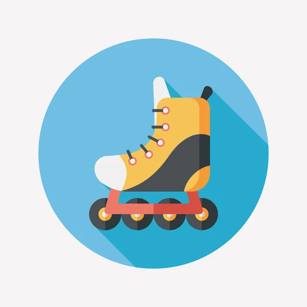 Patines de ruedas icono plano con sombra larga, eps10 — Vector de stock