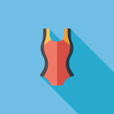 Yüzme uygun uzun gölge, eps10 ile düz simgesi