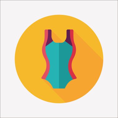 Yüzme uygun uzun gölge, eps10 ile düz simgesi