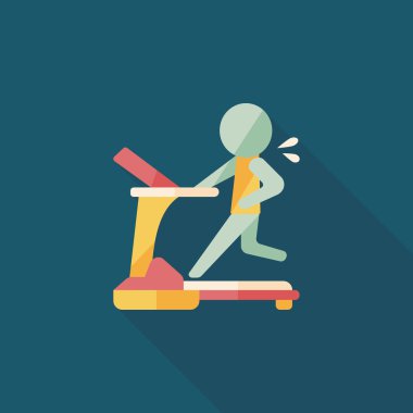 koşu bandı uzun gölge, eps10 düz simgesi