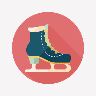 buz pateni düz simgesi ile uzun gölge, eps10