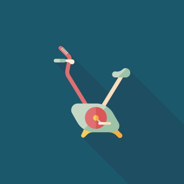 Uzun Gölge, eps10 ile egzersiz bisikleti düz simgesi