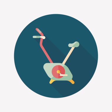 Uzun Gölge, eps10 ile egzersiz bisikleti düz simgesi