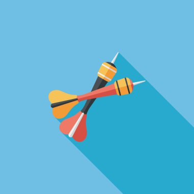 Dart düz simgesi ile uzun gölge, eps10