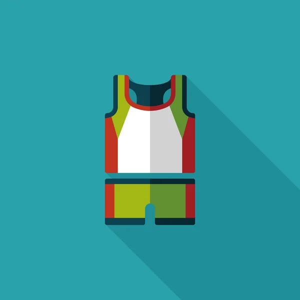 Vêtements de basket icône plate avec ombre longue, eps10 — Image vectorielle