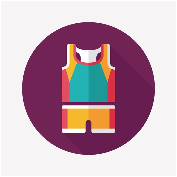 Koszykówki odzież płaskie ikona z długim cieniem, eps10 — Wektor stockowy