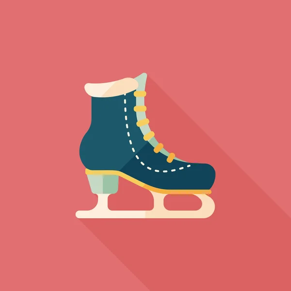 Ice skate flat icon with long shadow, eps10 — стоковый вектор
